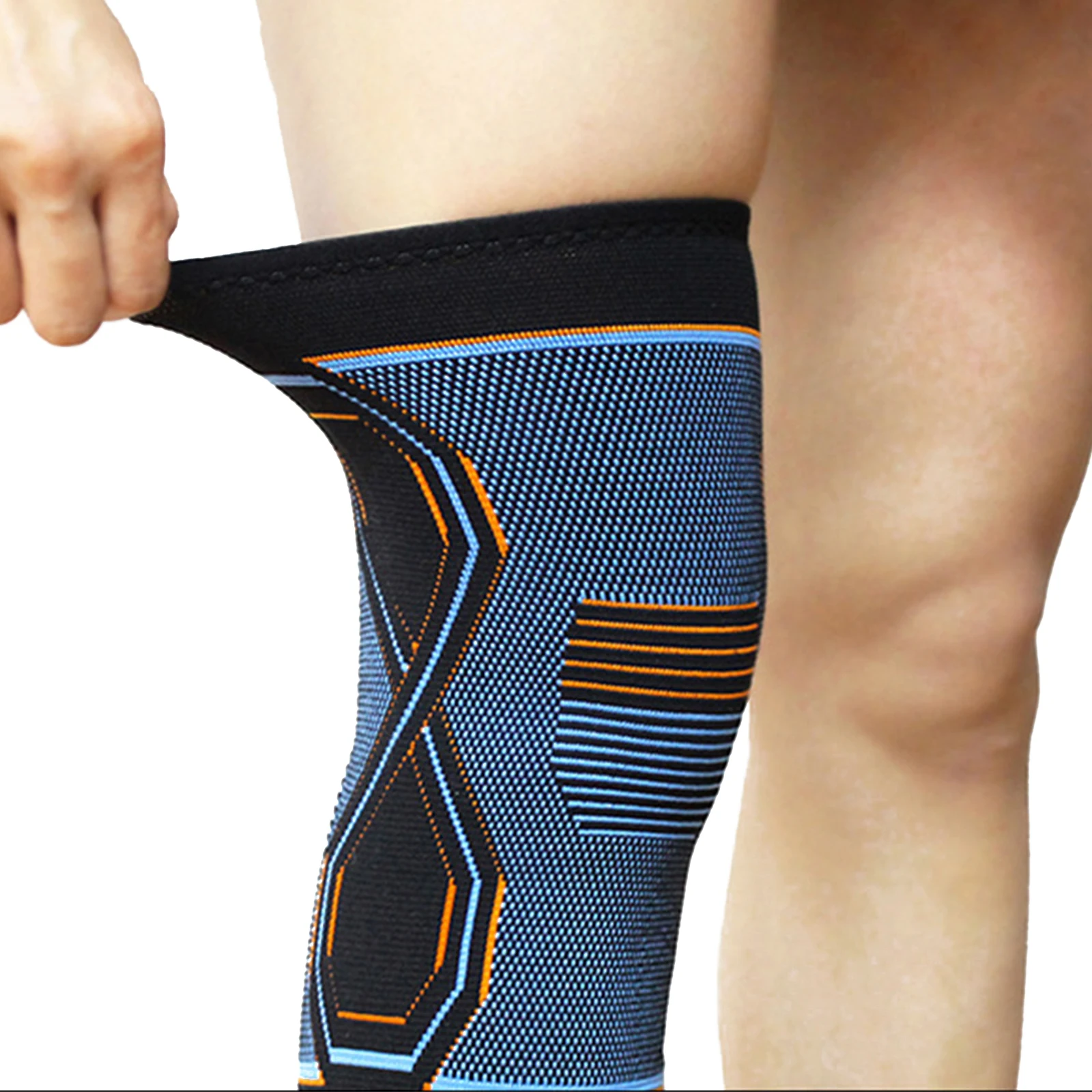 Rodillera de compresión para entrenamiento, soporte para aliviar el dolor articular, correr, ciclismo, baloncesto, manga tejida, 2021