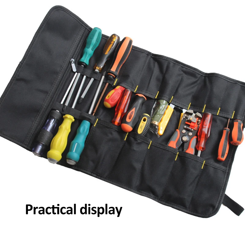 Multifunction Oxford Canvas Folding Wrench Bag Tool Roll Storage Pocket Tools Waterproof Storage Hand Tool Bag for Tool Organize
