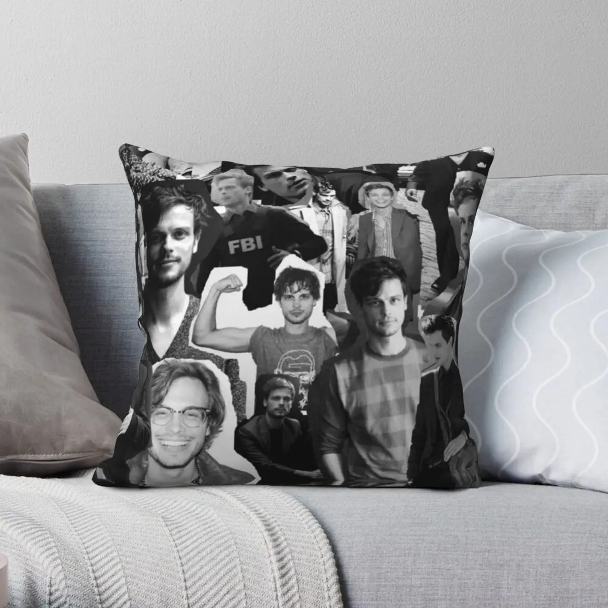 

Matthew Gray Gubler Collage Square Pillowcase Polyester Linen Velvet Creative Zip Decor Throw Pillow Case Room Cushion Case