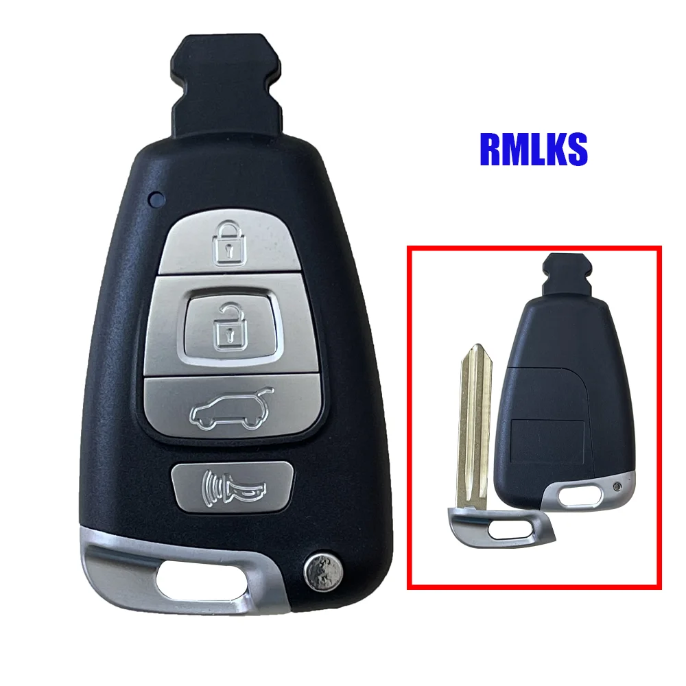 Replacement Flip 4 Buttons Remote Key Control Fob Car Key Blank Keyless Smart Key Shell For Hyundai Veracruz Chip Key Blade