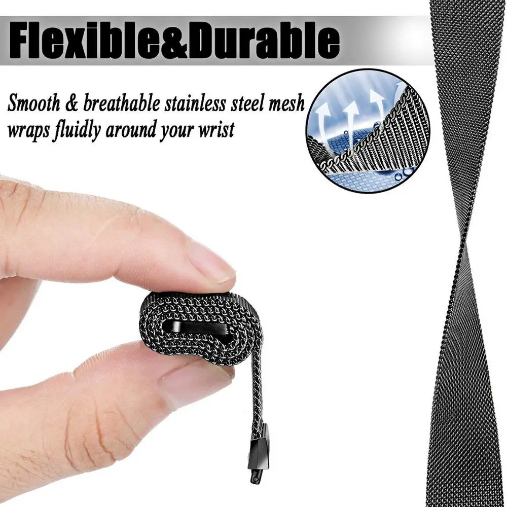 Compatible for Fitbit Ionic Straps, Metal Magnetic Stainless Steel Small & Large Replacement Bands for Fitbit Ionic Smart Watch