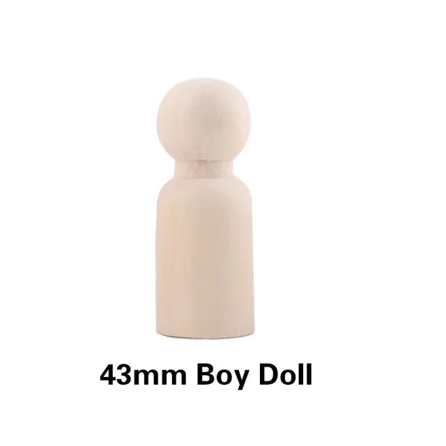 Wooden Peg Dolls Set, 5PCS for DIY Decoration