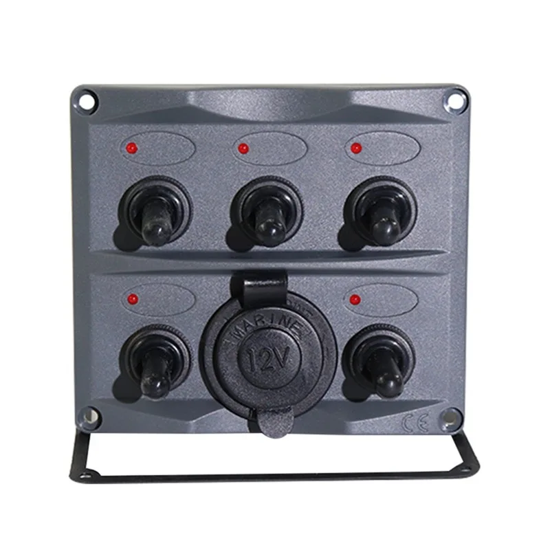 

12-24V universally Waterproof Circuit Breaker Yacht Boat Switch Panel and Cigarette Lighter Plug Adapter For Car Boat RV Truck