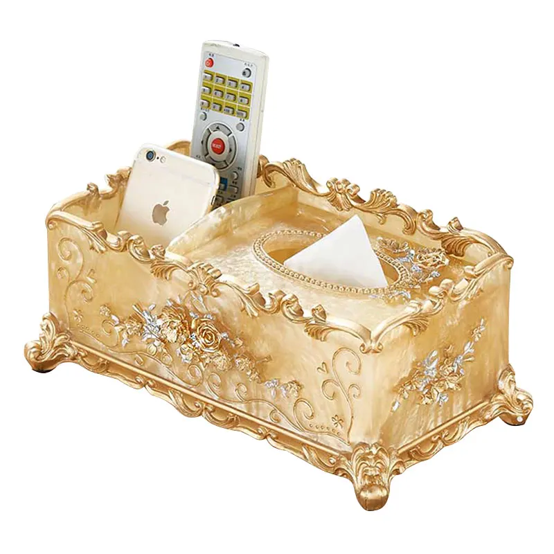 

Creative Desktop European Pastoral Multifunctional Tissue Box Living Room Household Remote Control Storage Tissue Box