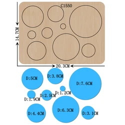 Fustelle rotonde per carte di legno, Scrapbooking, C-1550, novità