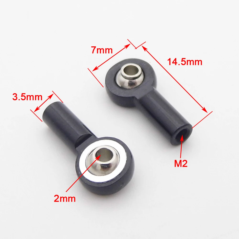 1PC 2mm Ball Head Joint M2 Steenless Steel Metal Push Rod Tie Rods Linkage for RC Truck Climbing Car Helicopter Boat Robot