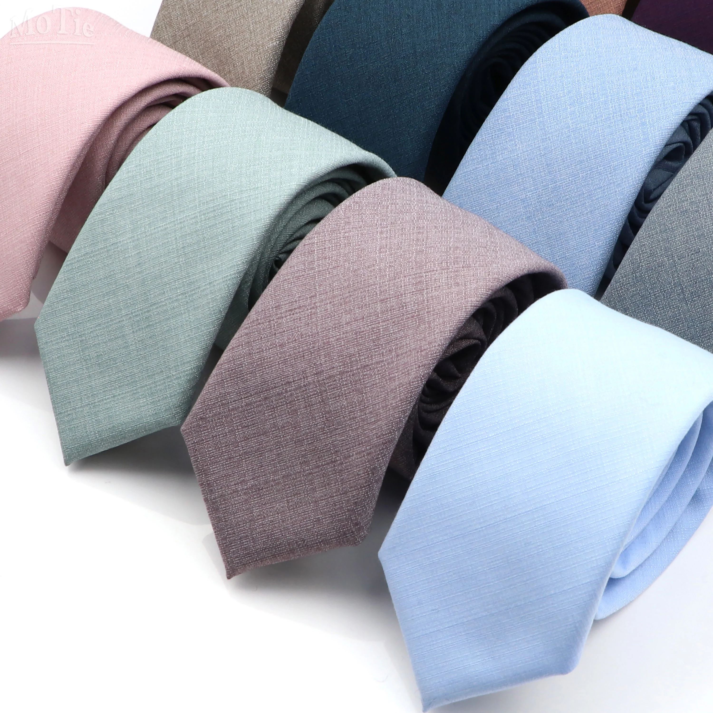 New Men\'s Solid Color Tie Skinny Casual Anti-wrinkle Necktie For Wedding Suit Neckties Pink Blue Grey Ties Cravat Gift Accessory