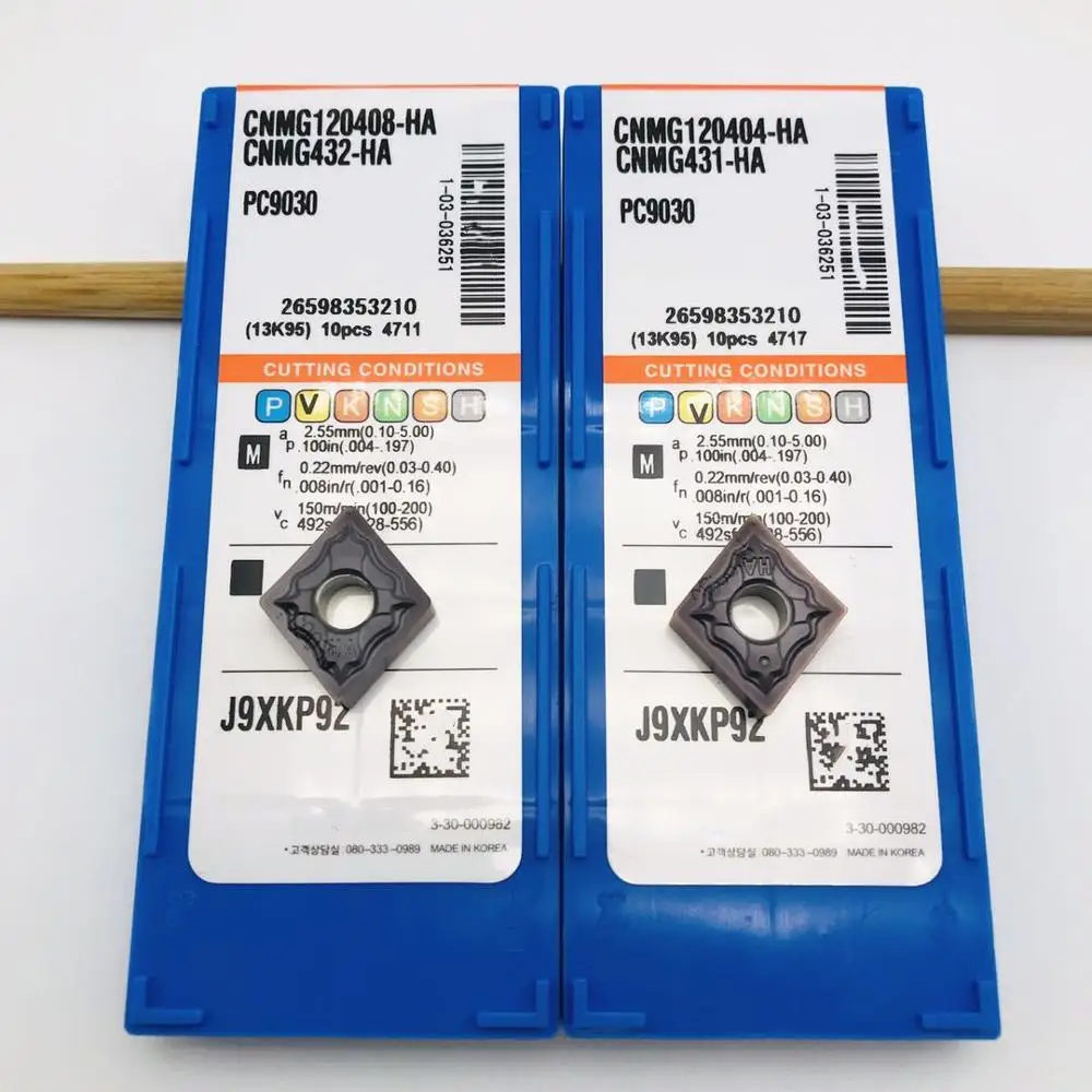 Herramienta de torneado externo de alta calidad, 10 piezas, CNMG120404, CNMG120408 HA, PC9030, CNC, inserto de carburo CNMG 120404
