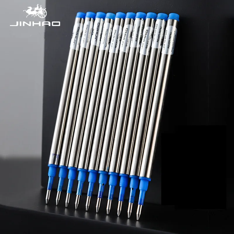 JINHAO 우수한 품질의 볼펜 리필, 검정 및 파랑 잉크, 0.5-0.7mm 펜촉, 사무실 및 학교 용품, 롤러 펜 리필