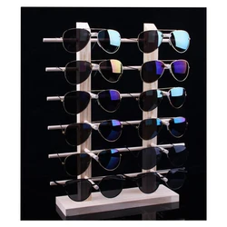 Detachable Multi Layers Wood storage rack Sunglasses Display stand Eyeglasses Show shelf Jewelry Holder for Multi Pairs Showcase