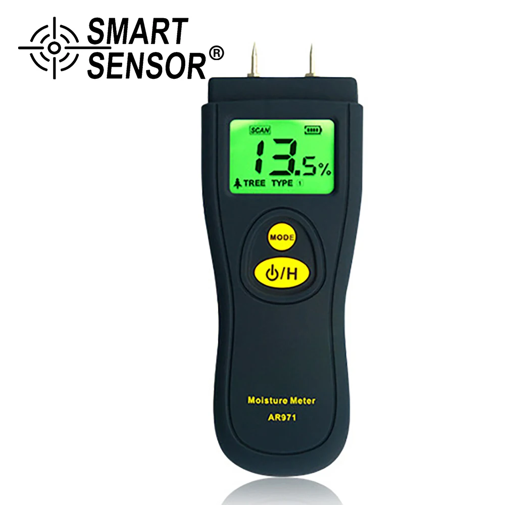 

Smart Sensor Digital Moisture Meter Timber Wood Moisture Tester Hygrometer Moisture Analyzer Damp Detector Tree Humidity Meter