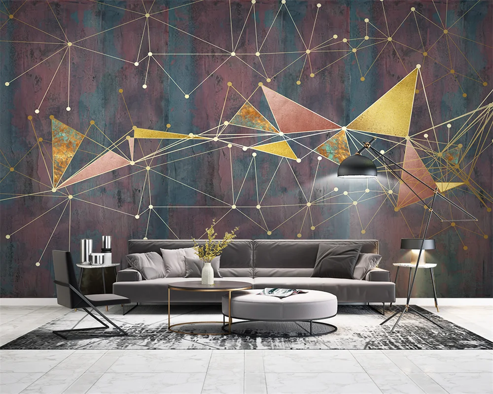 beibehang Customize new Nordic modern minimalist geometric lines light luxury TV background wallpaper papier peint