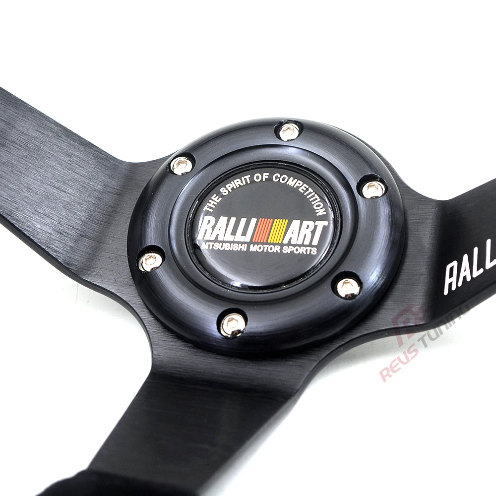 350mm Suede Leather Deep Dish Sport Drifting Ralliart Racing Car Rally Steering Wheel