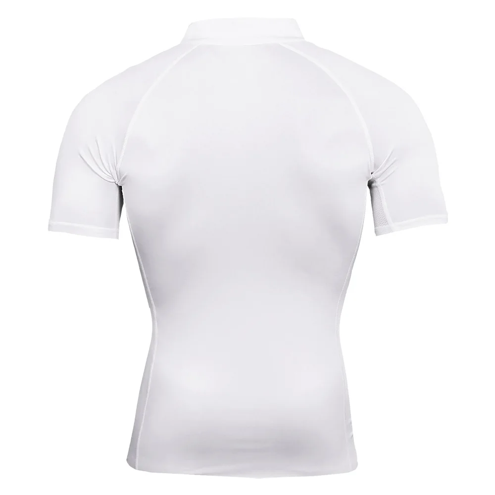 Mens Running Compression Shirt Dry Fit Short Sleeve V-Neck Tee Tops Jogging Bodybuilding Sportswear Gym Fitness Workout T Shirts