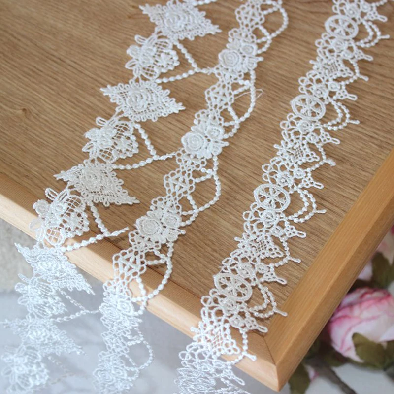 

Exquisite Embroidery Lace Trim, Handmade DIY Garment, Needlework, Sewing Accessories,Necklace Material,White, Black,70Yards,317