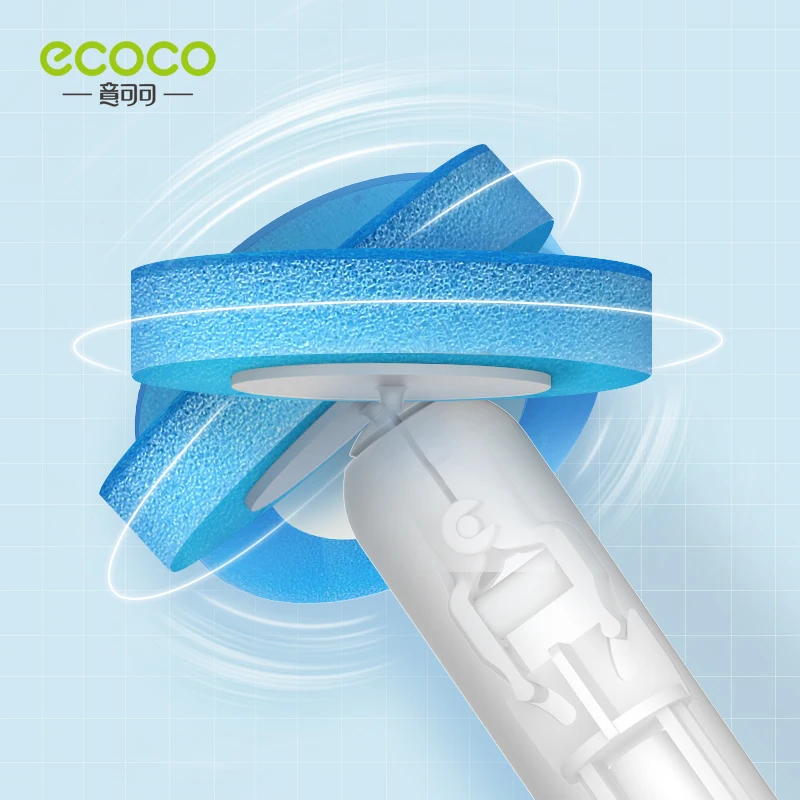 ECOCO Wall-mounted Disposable Toilet Brush Set 360 No-Dead Corner Cleaning Brush Replacement BrushHead Bathroom Accessories