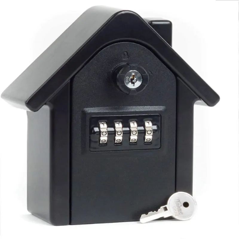 Wall Mounted Key Safe Box, intempéries, 4 combinação de dígitos, armazenamento Lock, interior