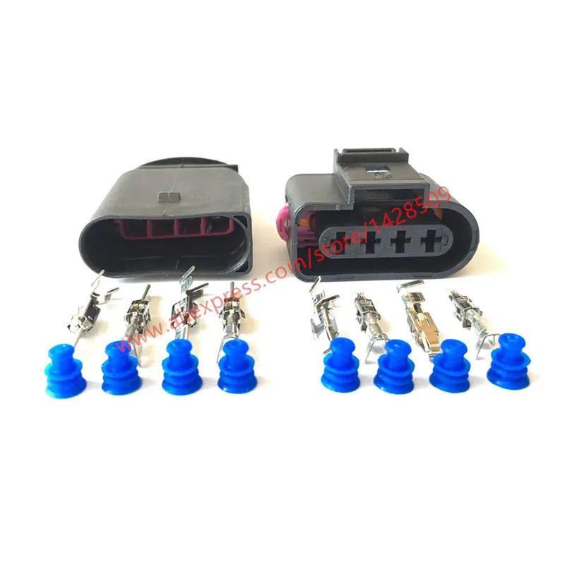 1 Set 4 Pin/Way 4B0973724 Auto Ignition Coil Connector Repair Kit Case Female Male For A4 A6 VW Passat 1J0 973 724 1J0973724