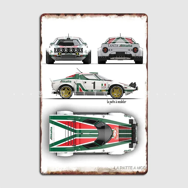 Lancia Stratos Rally-letrero de Metal para Club, fiesta, Bar, pintura Retro, decoración, cartel de estaño