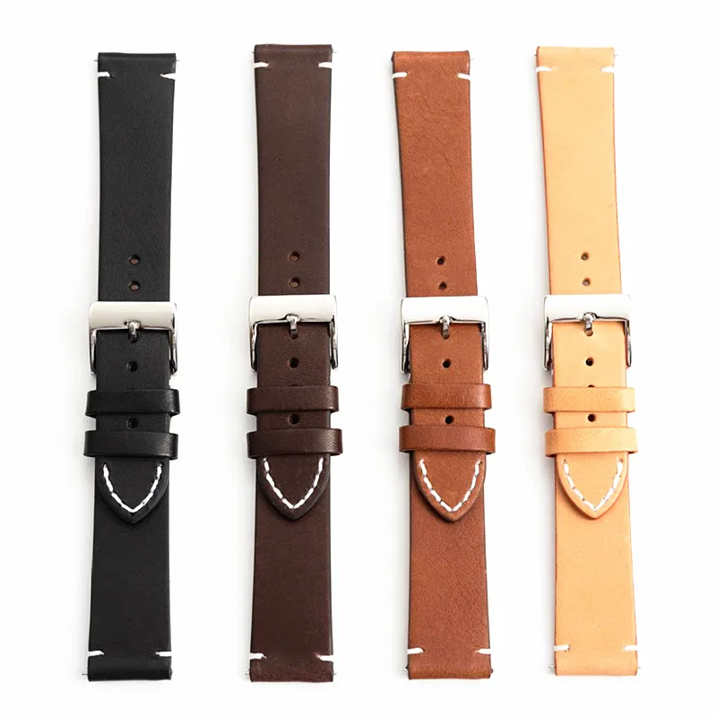 7 size luxury waterproof 12 14 16 18 20 22 24mm black brown leather cowhide watch band universal strap bracelet wrist strap belt