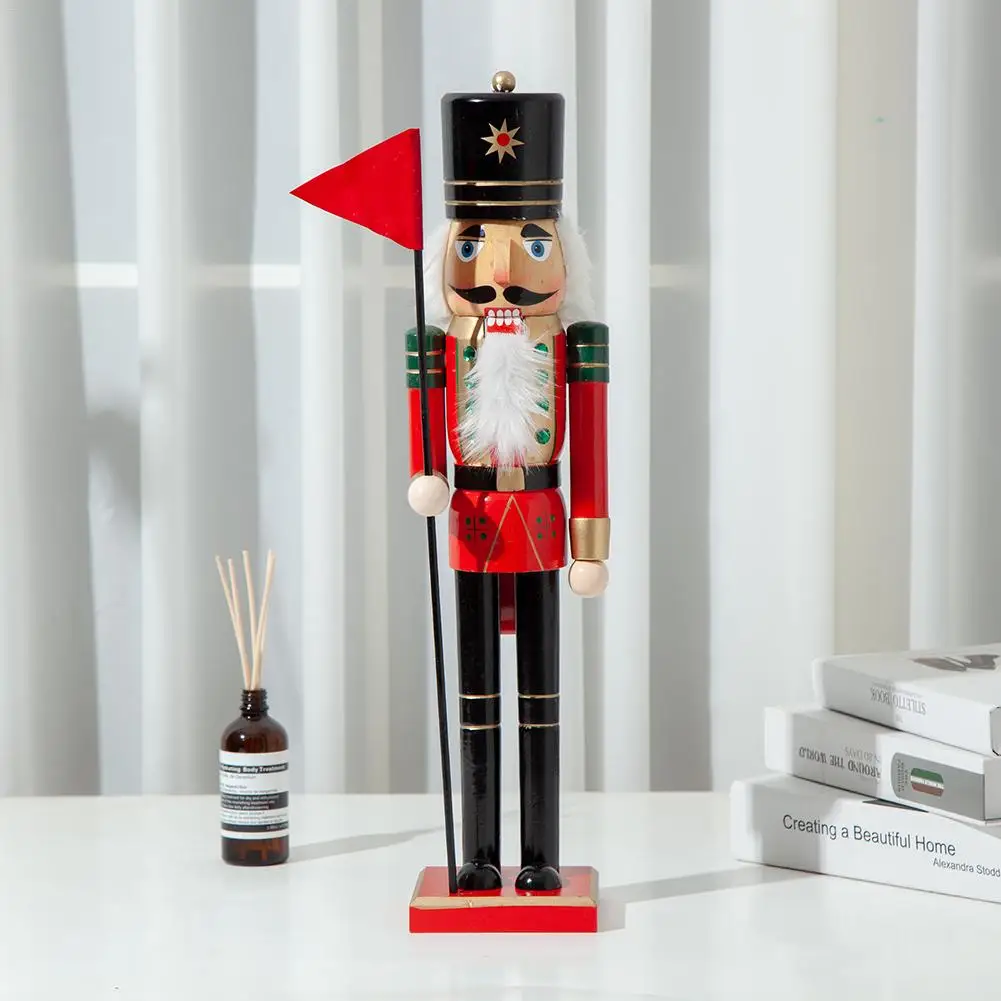 1PC Wooden Christmas Nutcracker Soldier Jewelry Children's Room Decoration 50CM Figurines Christmas Nutcracker Ornament