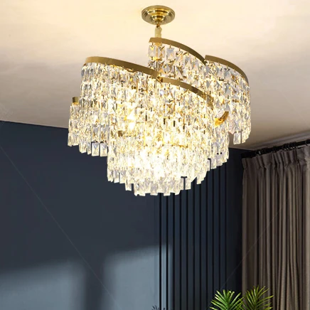 Modern Crystal Chandeliers LED Light Luxury American K9 Crystal Chandelier Lights Fixture Dining Room Living Room Lamp Dia100cm