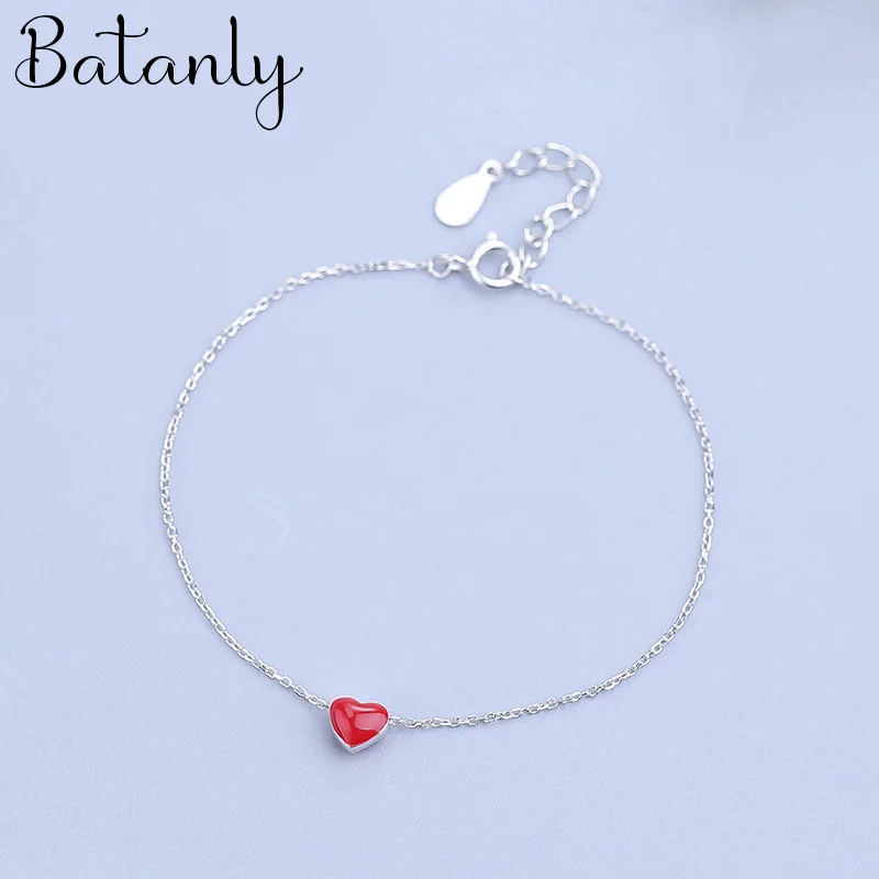 Bohemian Red Heart Chain Bracelets For Women Girls Fashion Charm Geometric Bracelet Handmade Punk Jewelry Party