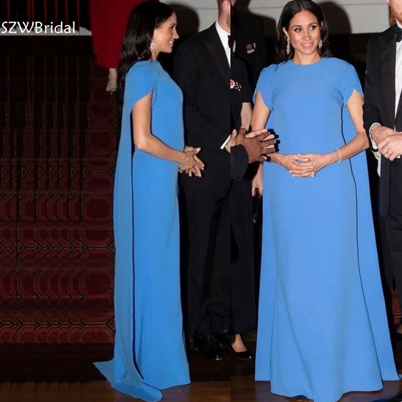 Vestidos de Noche azules de LICRA hechos a medida, vestido Formal abiye de cuello alto largo, vestido de fiesta de graduación, vestido largo de Dubái