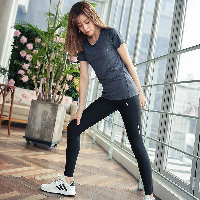 Sport Women Fitness Running Yoga Pants High Waist Slim Tights Energy Elastic Seamless Leggings Gym Girl Solid Color Trousers