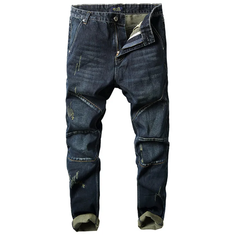 

Plus Size Jeans Men Leisure Denim Pants Autumn Winter Clothing Elasticity Jean Splice Stitching Harlan Men's Trousers