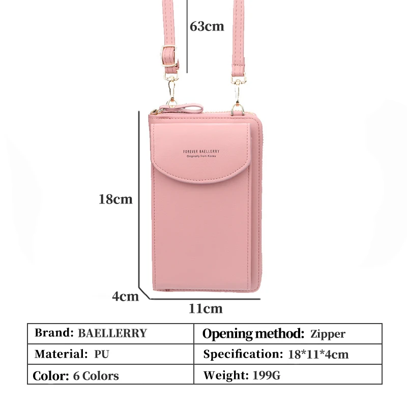 Free Engraving Women's Wallet Zipper Hasp Paragraph Clutch Bag Small Diagonal Multi-function Solid Color Mobile Phone Long Purse