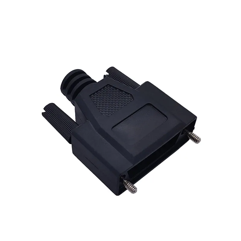 Carcasa negra macho y hembra para conector de puerto serie, carcasa de moldeo por inyección, 1 unidad, DB9, DB15, DB25