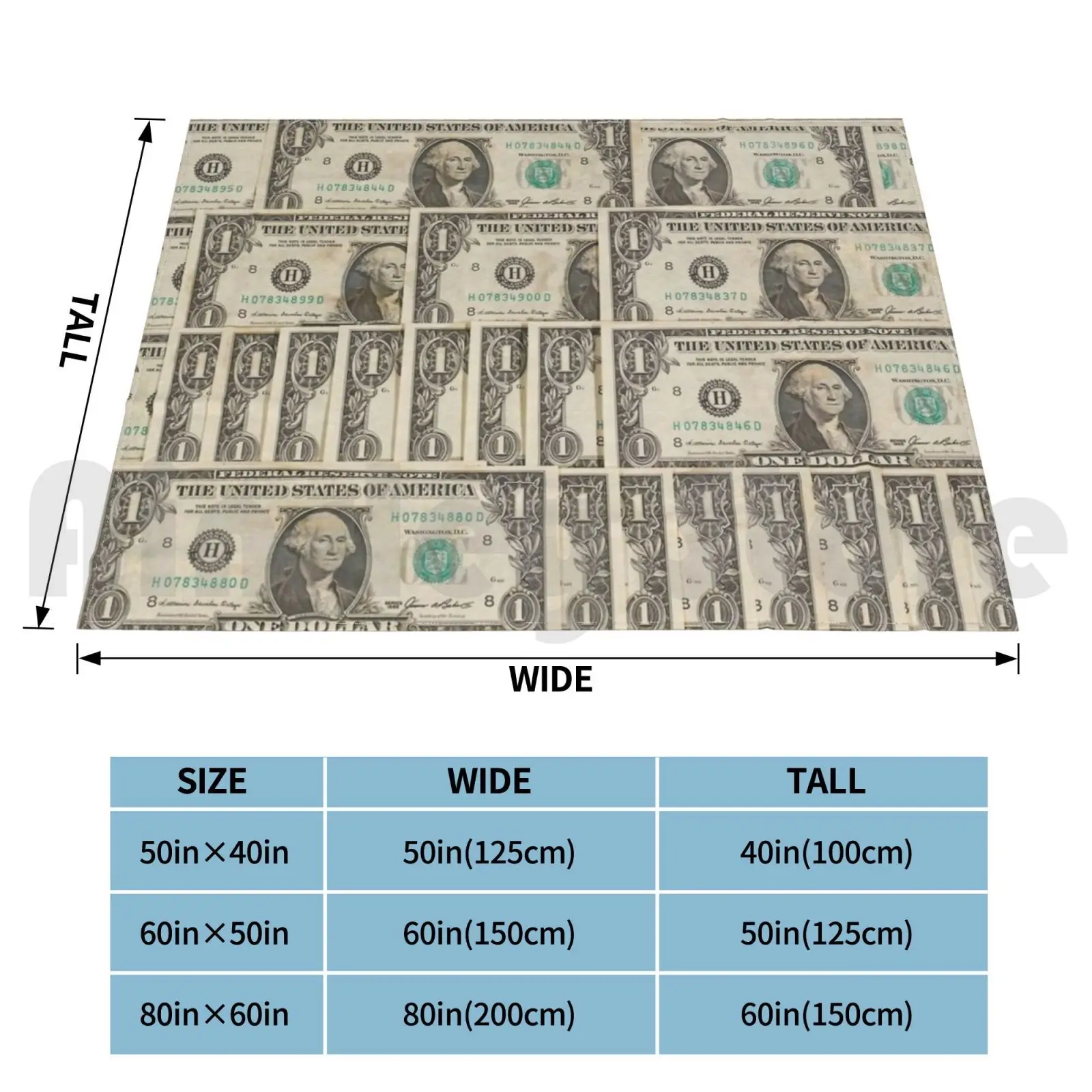 | Dollar Bills Blanket Fashion Custom Money New Discover Explore Green Dollar Money