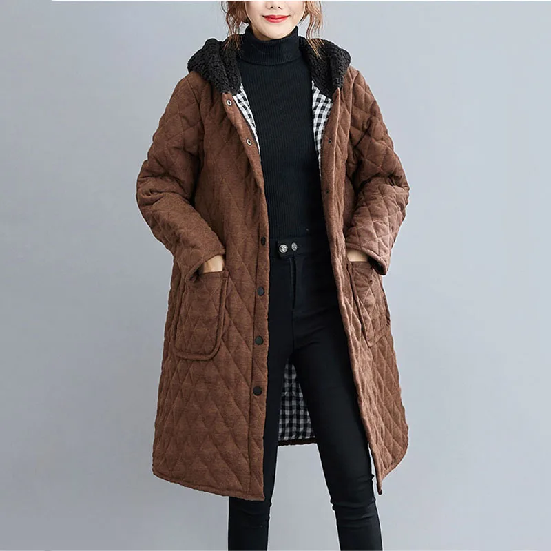 

2023 Parka Coat Winter Down Cotton Jacket Womens Hooded Big Plus Size Female Lady Windbreaker Overcoat Outwear Clothing Quilted