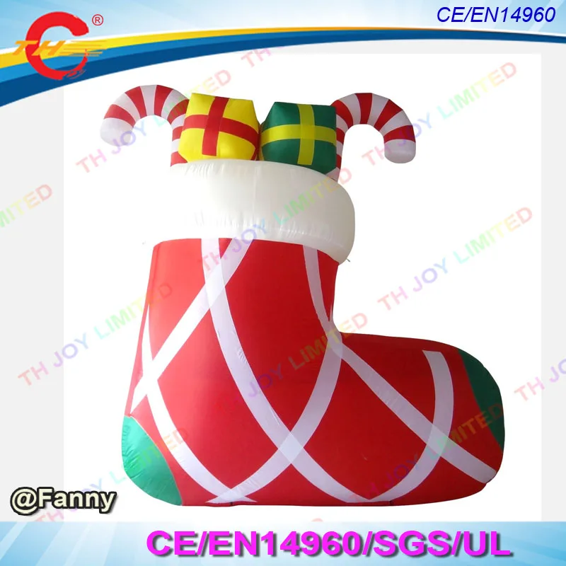 outdoor giant Christmas decoration socks inflatable gift/ socks/ crutches for yard advertising party event