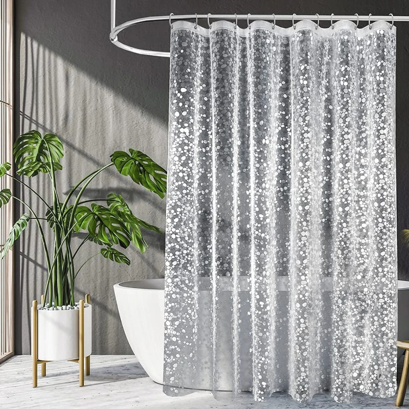 3D Shower Curtain Waterproof Mildew EVA Bath Curtains Modern Cobblestone Pattern Translucent Bathroom Curtain With Hooks