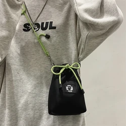 HOT unique design messenger bag fashion brand shoulder bag light casual phone bag couple bag mini drawstring bucket bag