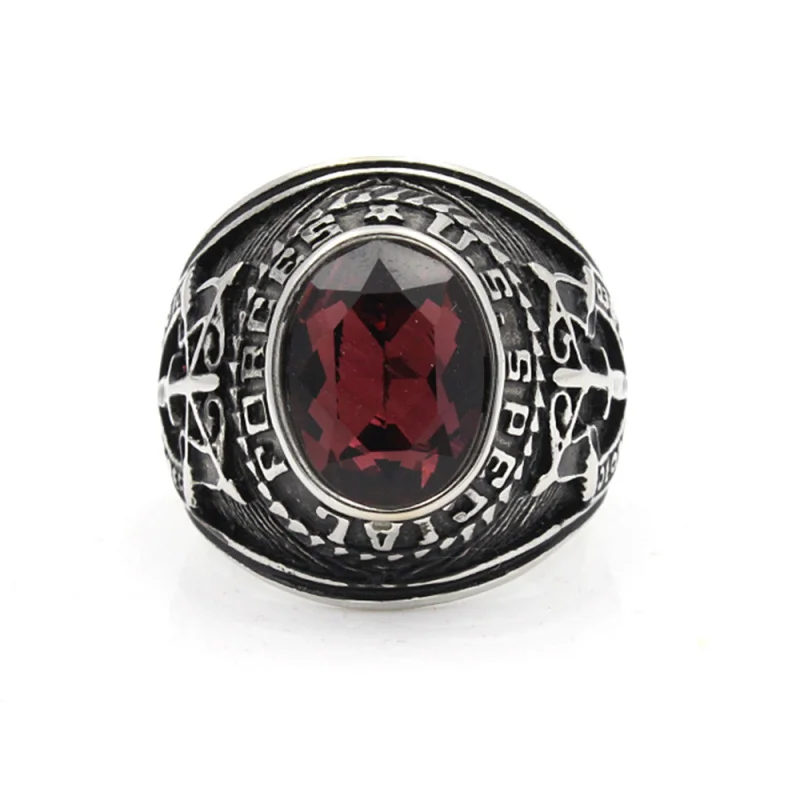 Men`S Stainless Steel United Stated Army Special Force Military Ring