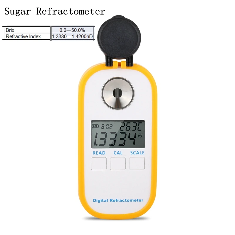 

0.0-50.0% Sugar Brxi Refractometer LCD Display Digital Fruit Juice Suger Brxi Concent Meter Portable Electronic Refractometers