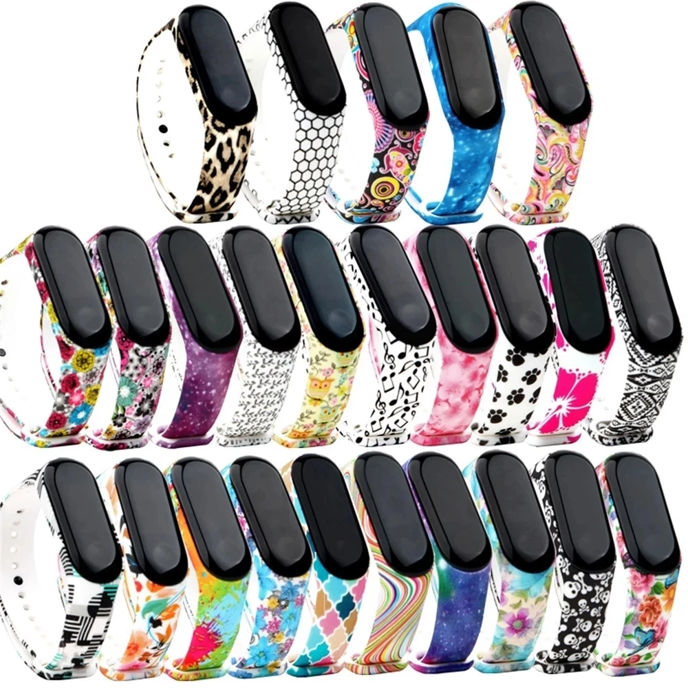 Strap For Xiaomi Mi Band 4 5 6 3 Personalized Graffiti Style Wristband For Mi Band 3 5 6 Silicone bracelet replacement band