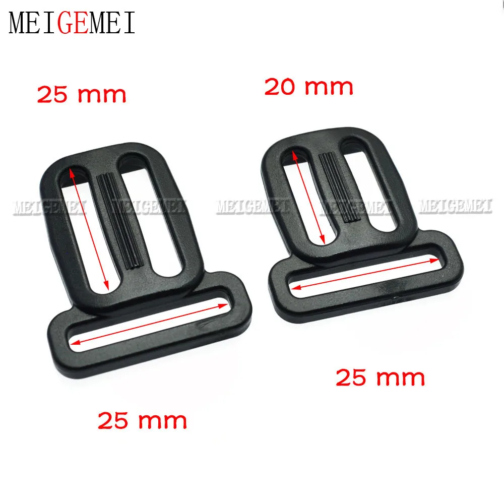 5pcs Plastic Multi-fonction Slider Tri-Glide Adjust Buckles Dog Collar Harness Backpack Straps Bag Parts