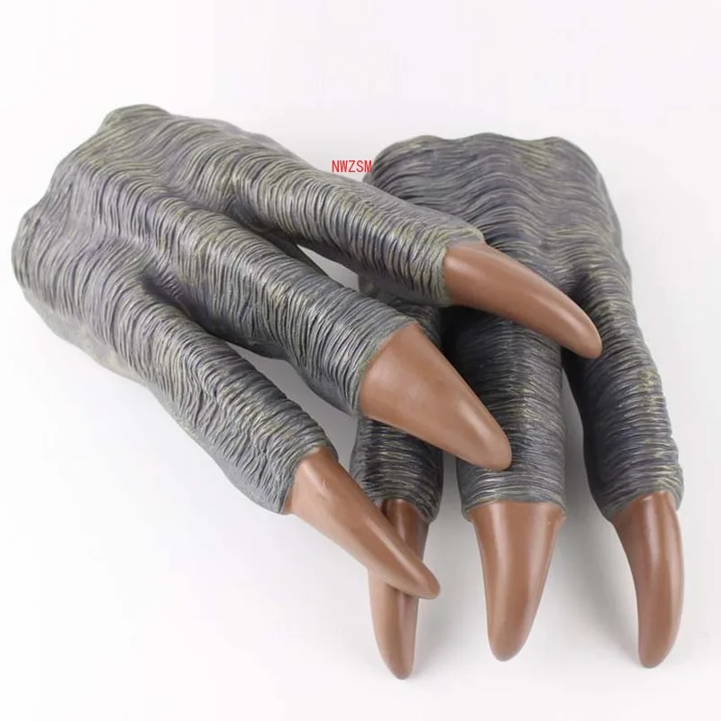 Halloween Party Dinosaur Claw Gloves Simulation Dinosaur Toy Hand Cosplay  Kid Trick Prop Prank Toy for Kids Puppets Gifts