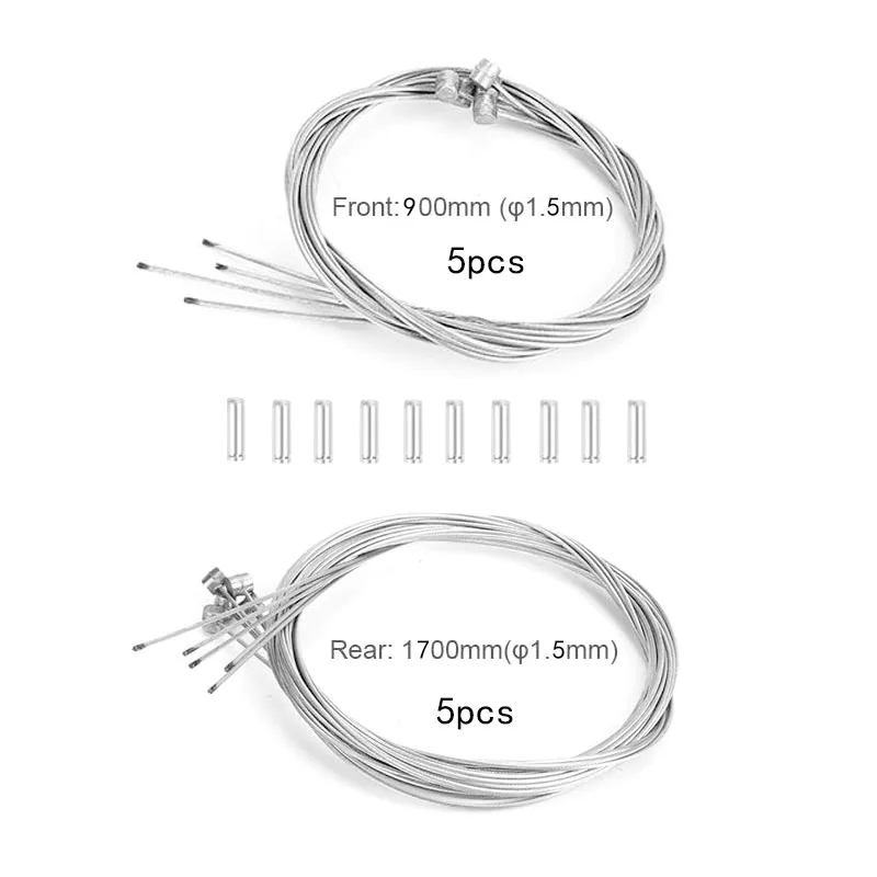 10pcs/set Road/Folding Bicycle Shift Cable MTB Bikes Brake Cable Kit Cycling Shift Wire With End Caps Bike Brake Inner Cable