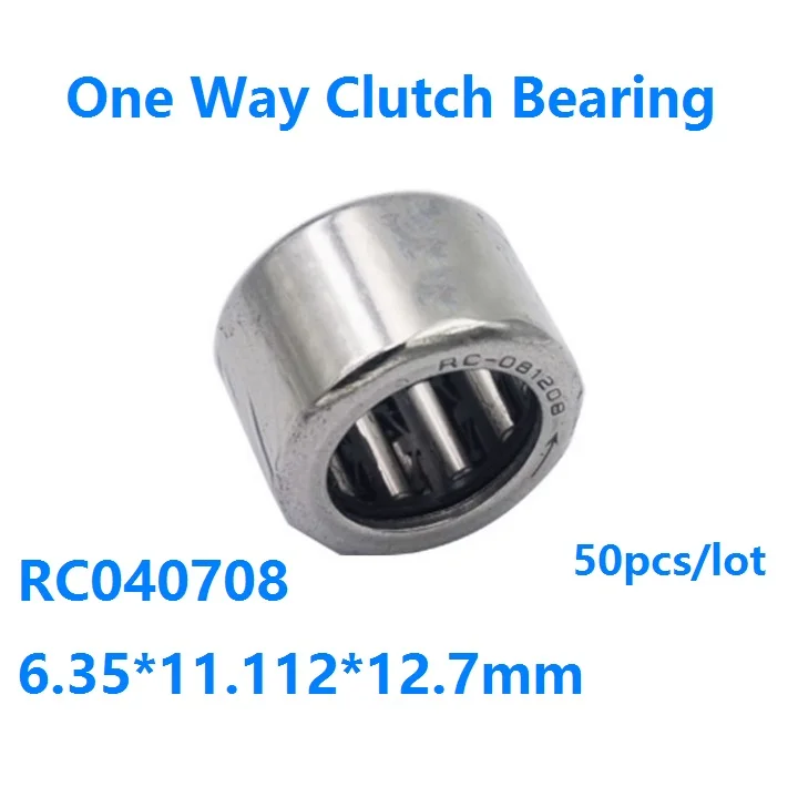 

50pcs/lot RC040708 6.35*11.112*12.7mm Bore Diameter Inch Size One Way Clutch Needle roller Bearing One way bearing