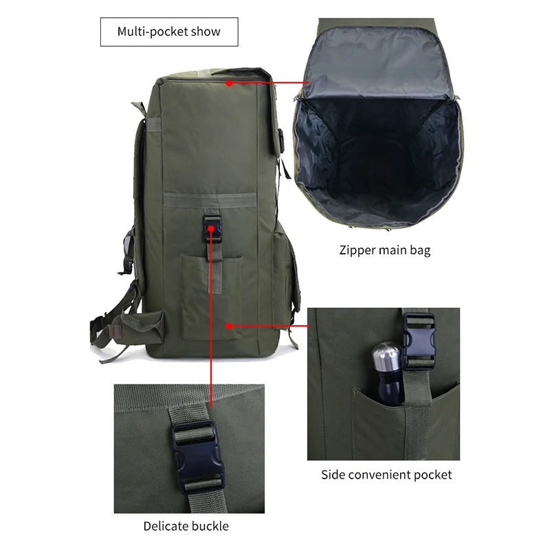 110L Men Hiking Bag Camping Backpack Men Large Outdoor Climbing Trekking Travel Rucksack Tactical Bags Luggage Bag