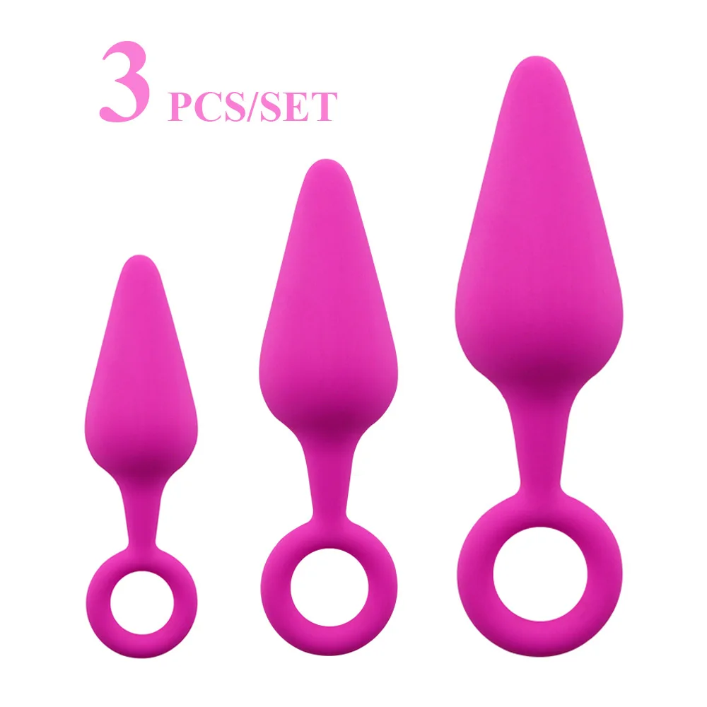3ชิ้น/เซ็ตAnal PlugชุดSextoys Anus DilatorเปิดButt Plugสำหรับเริ่มต้นต่อมลูกหมากนวดเพศของเล่นสำหรับผู้ชายผู้หญิงเกย์S/M/L