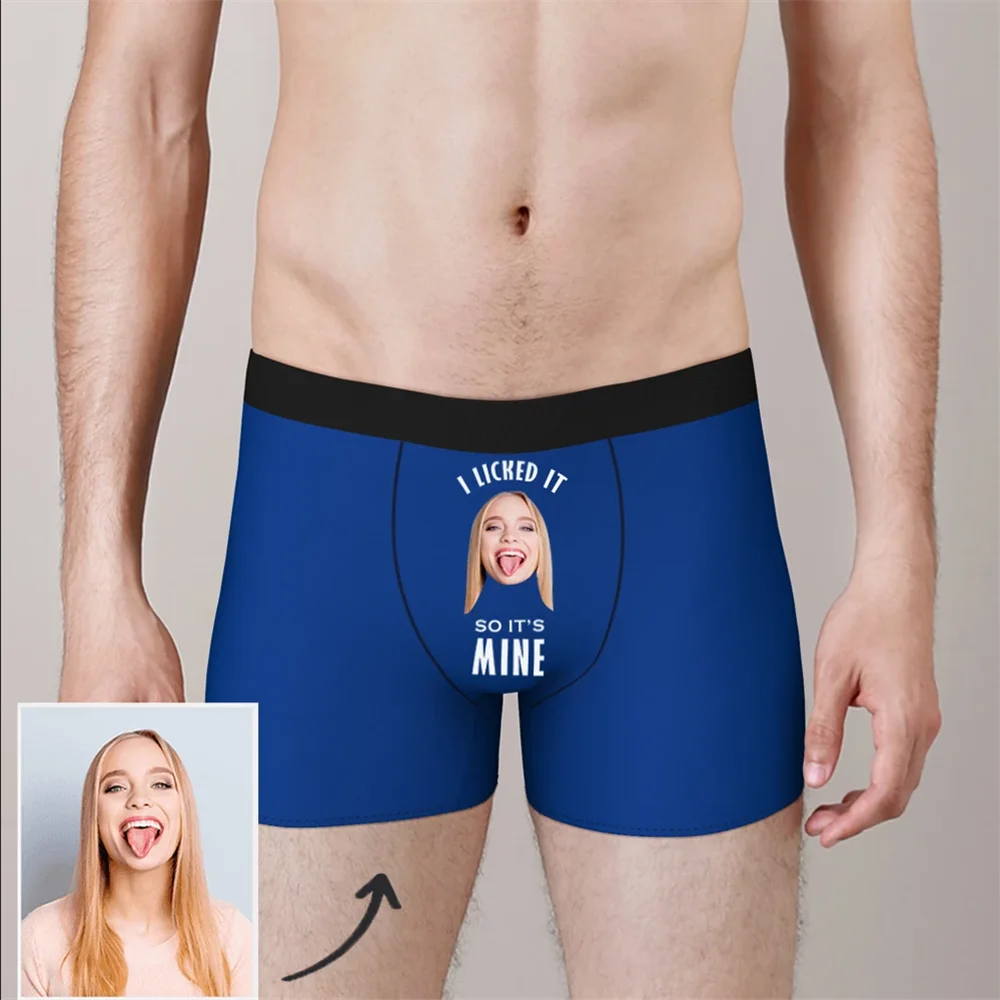 funny face men\'s shorts Custom photo boxers On Body for boyfriend Valentines Day husband briefs brithday unique underwears gift