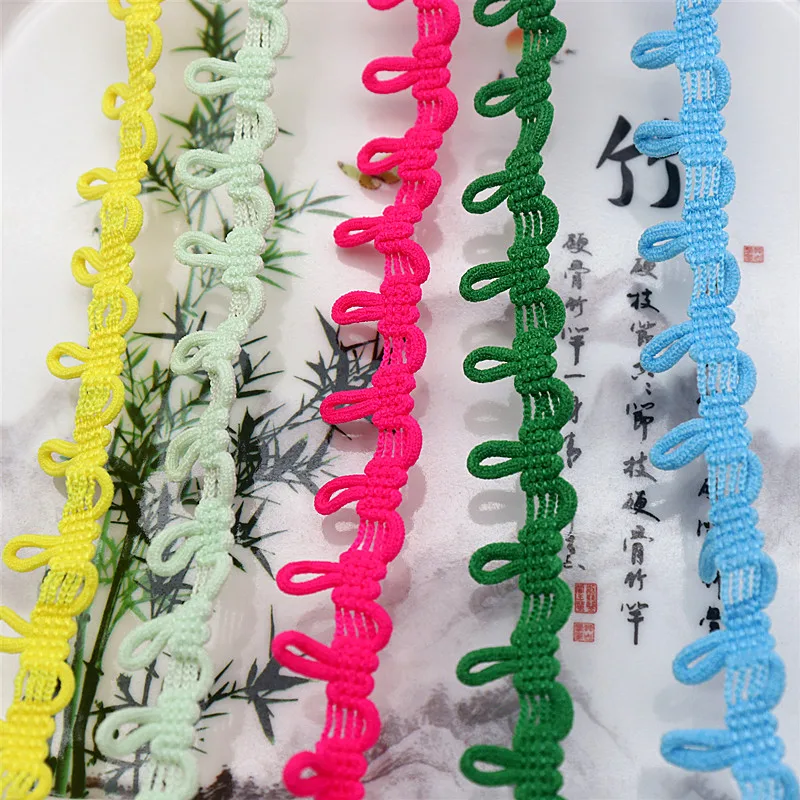 1.4 ㎝ Color Lace Ribbon Elastic Band 2-5 Yards Multicolor Button Ring DIY Lace Tailoring Clothing Hand Sewing Crafts Accessories