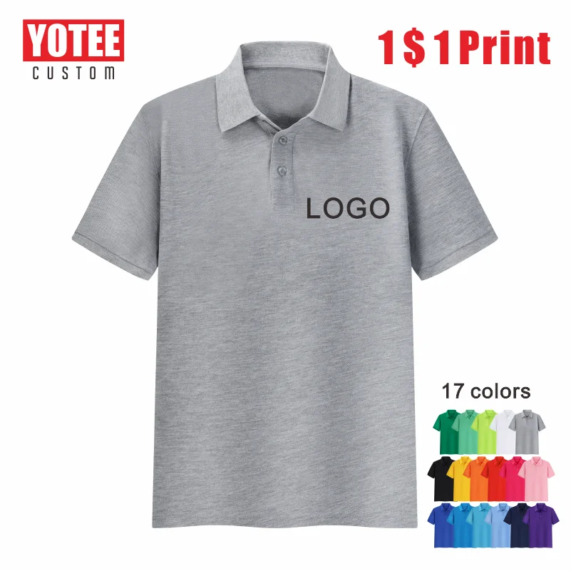 YOTEE 2024 New Polo Shirt cotton Casual Business Customized Embroidered Polo Shirt Men\'s Short Sleeve High Quality