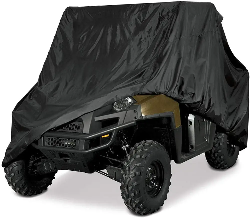 2.9x1.5x1.9m Heavy Duty Waterproof Dust-proof 210D Oxford Cloth UTV Cover With Storage Bag Camouflage And Black 3.1 X 1.8 X 1.75